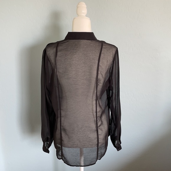 Sheer Black long-Sleeve Blouse - Picture 2 of 2